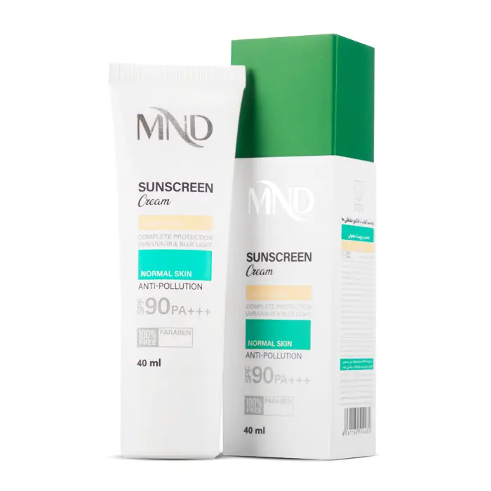 کرم ضد آفتاب با فاکتور حفاظتی 90 (SPF 90) بـژ روشن ام ان دی مناسب پوست معمولی